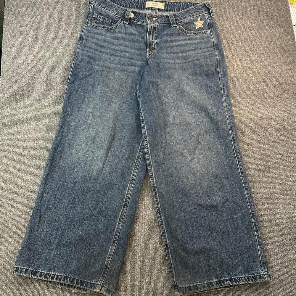 Hollister Women’s Low Rise Super Baggy Jeans Y2K 90’s Oversized Denim 14 Long